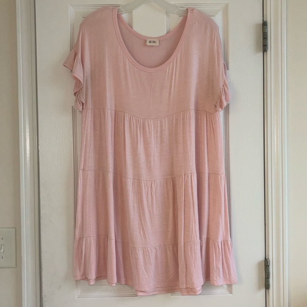 Light Pink Ruffle Tiered Dress